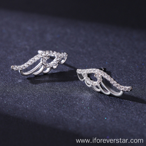 925 Sterling Silver Angel Wings Earrings fashion